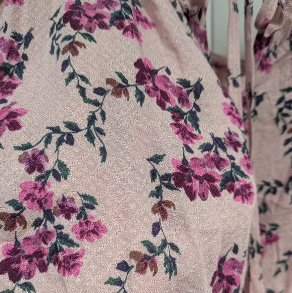 Intimately Free People Pink Floral Bodysuit with Tie Front - Take It Away - Picture 3 of 10